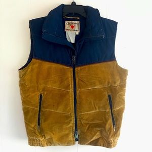 Retro Vintage Field & Stream Corduroy Rockabilly Puffer Down Vest Mens 1970s